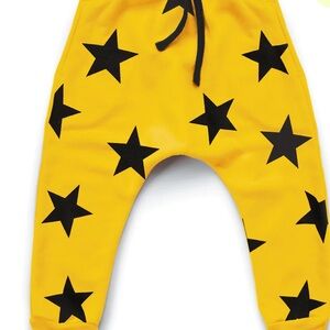 NUNUNU Yellow Star Print Joggers